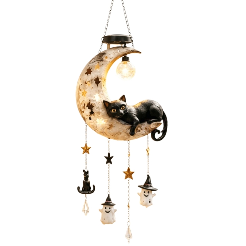 Outdoor Lighting Accent - L43A Solar-Halloween-Mondlicht mit schwarzen Katzen, für