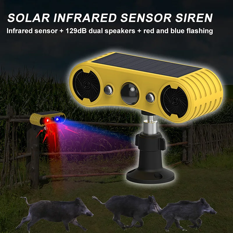 Outdoor Lighting Brands - Solar-Bewegungssensor-Alarm LED Rot & Blau Stroboskoplicht