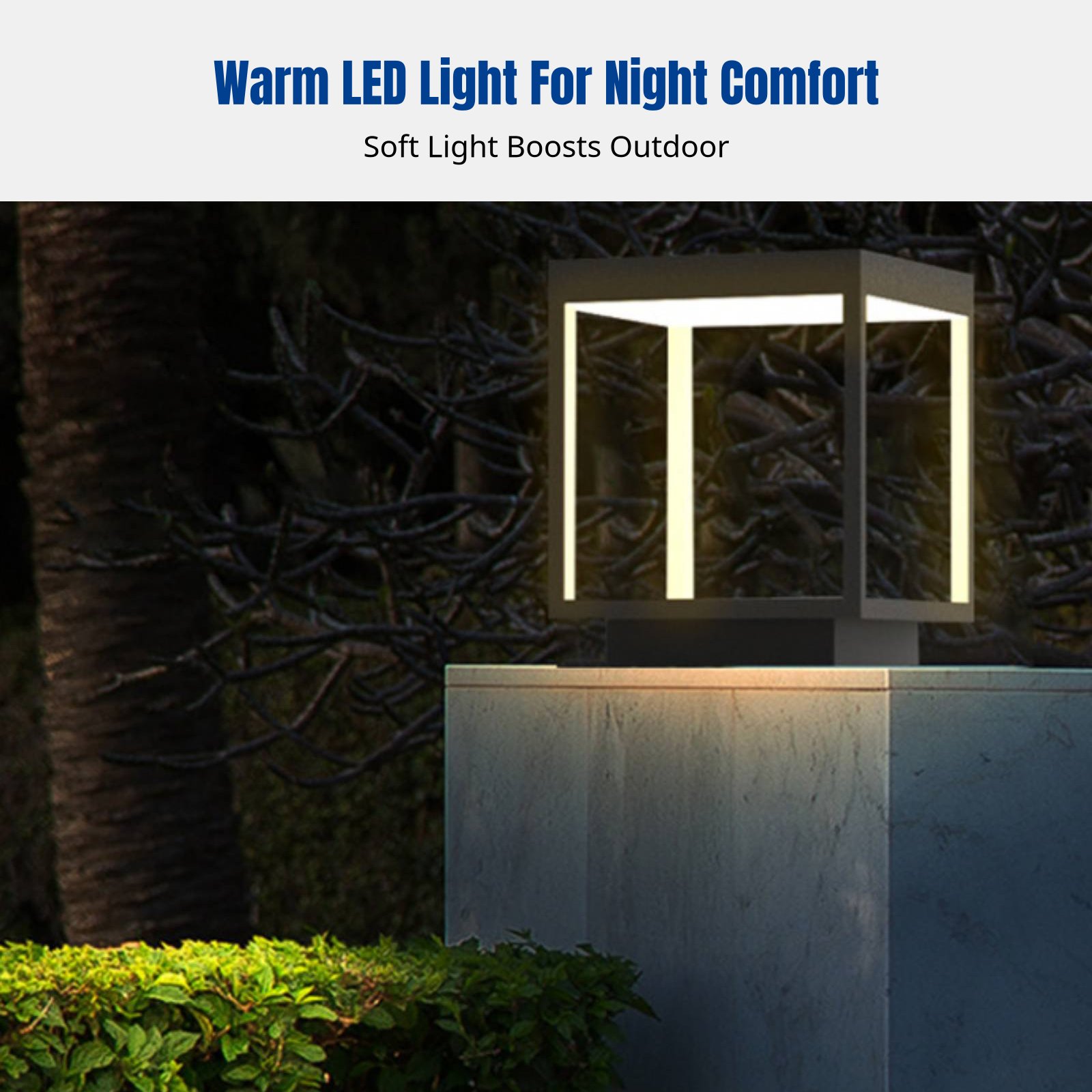 Outdoor Lighting Modern - Moderne Minimalistische LED-Säulenleuchte, Wasserdichte Außengarten-Pfostenkappenleuchte, Hofwandleuchte