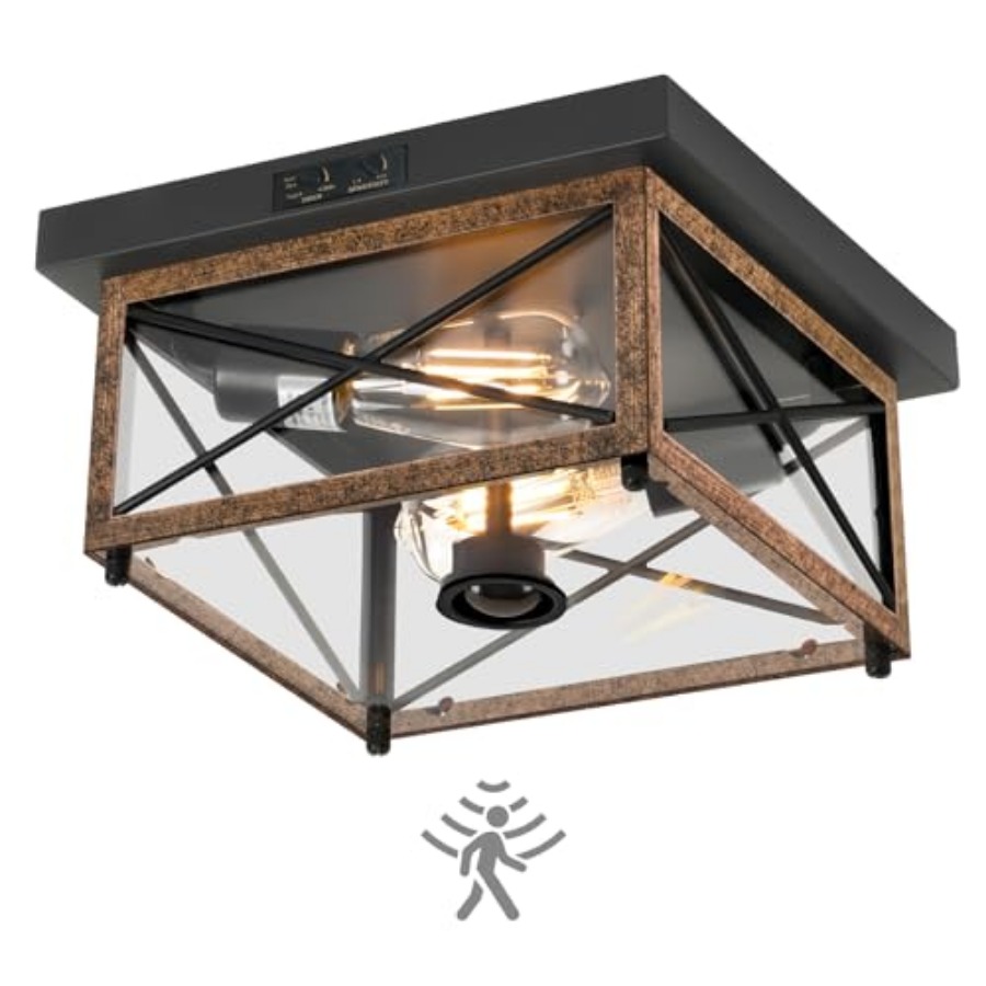 Outdoor Lighting With Sensor - Außen-Deckenleuchte mit Bewegungssensor, Aufputz-Veranda-Deckenleuchten für den