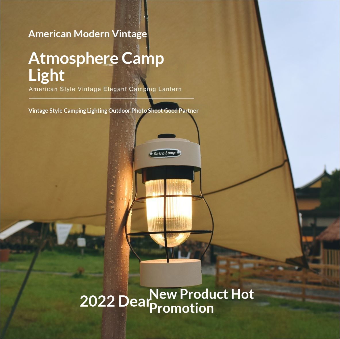 Outdoor Lighting Accent - Vintage Wiederaufladbare LED-Campinglaterne für Outdoor-Zelte, Tragbare