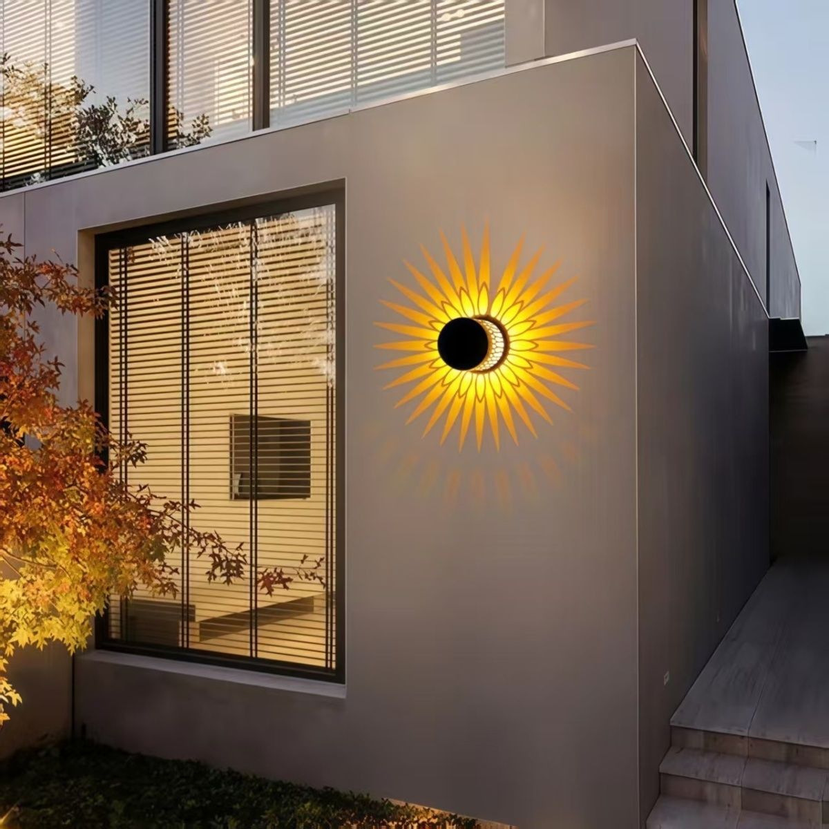 Outdoor Lighting With Sensor - Solarbetriebene Sensor-Gartenleuchte Wasserdichte LED-Außenlampe für Wege,