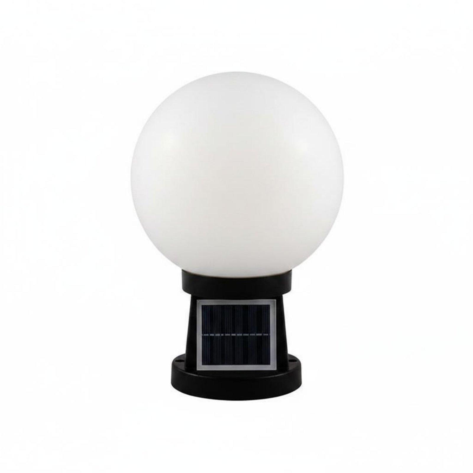 Outdoor Lighting Modern - Dämmerung-bis-Morgendämmerung-Außenbeleuchtungslampe, kugelförmige solarbetriebene Pfostenlampe, LED, wasserdicht,