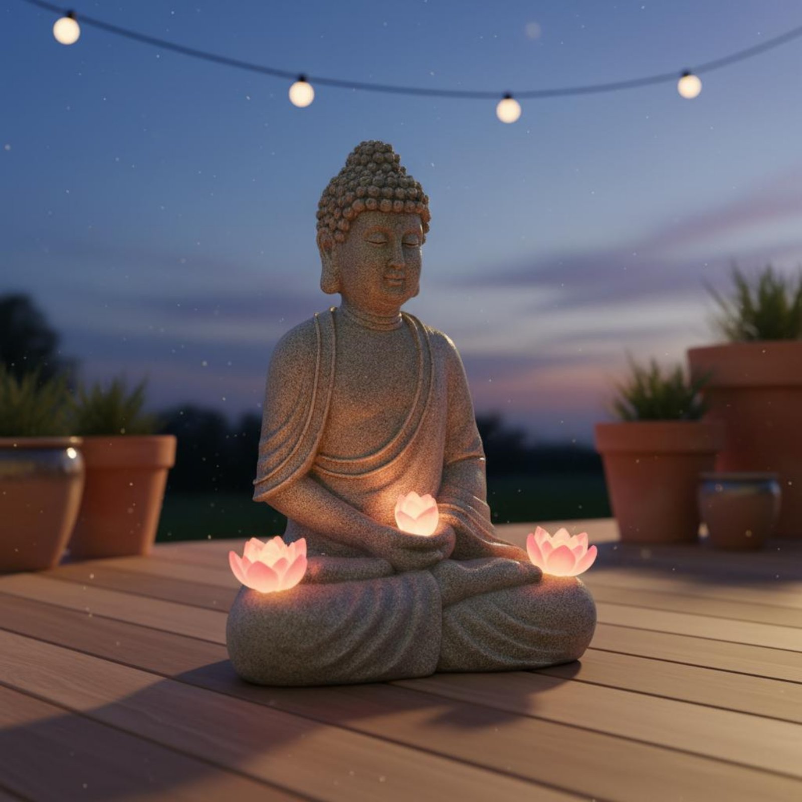 Solar-Buddha-Statue für Außenb – Outdoor Lighting Modern Bewertung und Preis