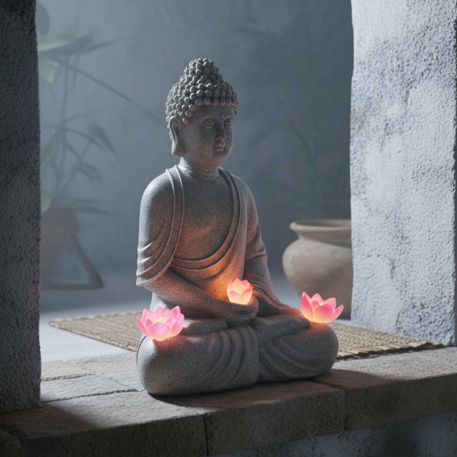 Solar-Buddha-Statue für Außenb – Outdoor Lighting Modern Bewertung und Preis
