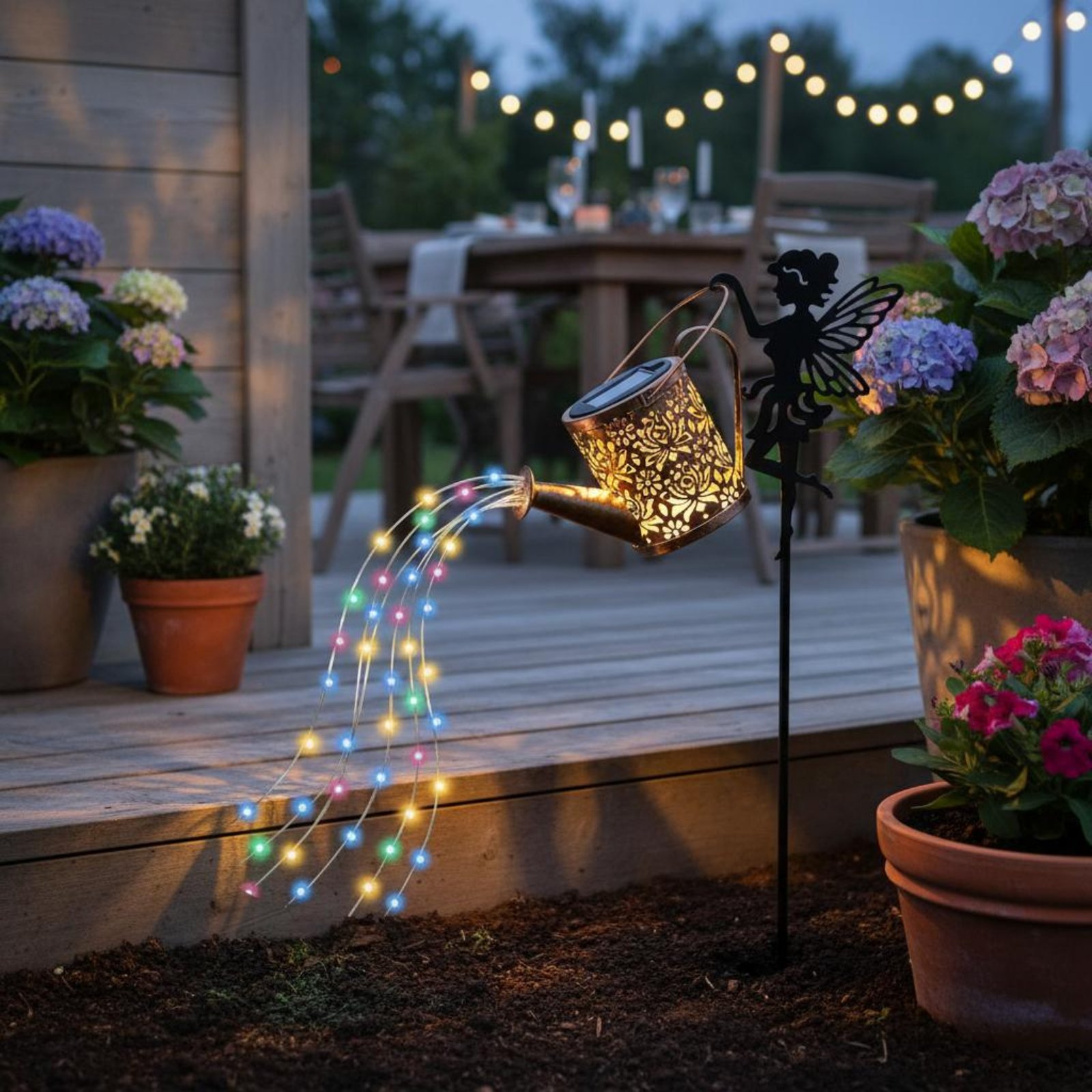 Solarbetriebene Feengießkanne  – Outdoor Lighting Modern Bewertung und Preis