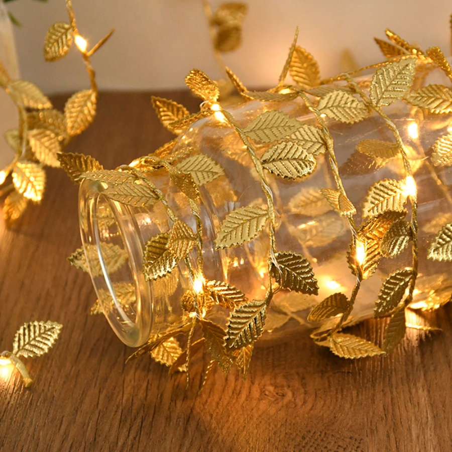 Goldene Blatt-Rattan-Kupferdra – Outdoor Lighting No Wiring Bewertung und Preis
