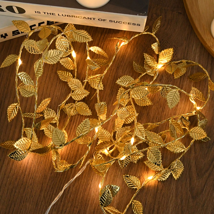 Goldene Blatt-Rattan-Kupferdra – Outdoor Lighting No Wiring Bewertung und Preis