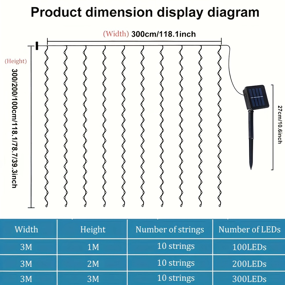 Solar-Vorhang-Licht, 100/200/3 – Outdoor Lighting No Wiring Bewertung und Preis