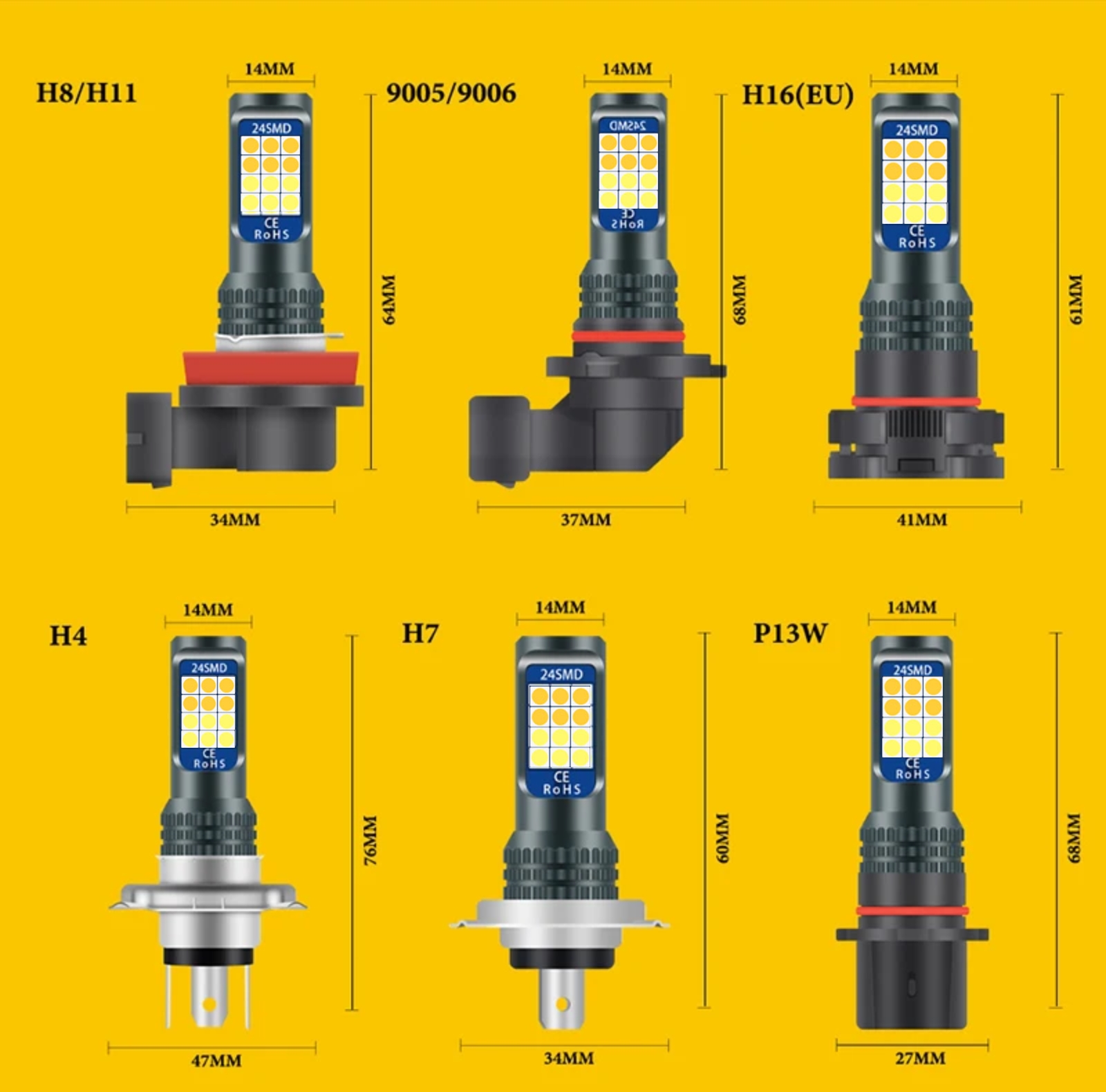 2 Stück Dual Color H7 H11 LED- – Outdoor Lighting Yellow Bewertung und Preis