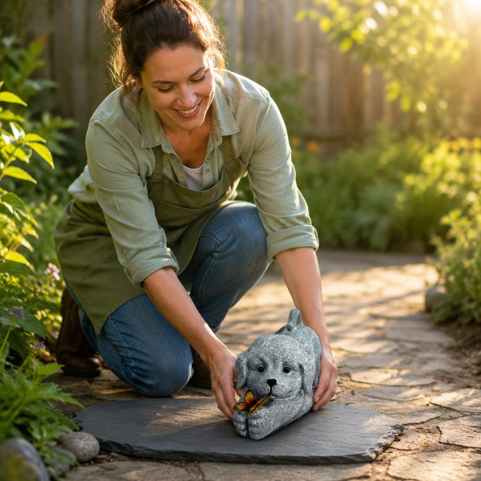 Solar-Hundestatue aus Kunsthar – Outdoor Lighting No Wiring Bewertung und Preis