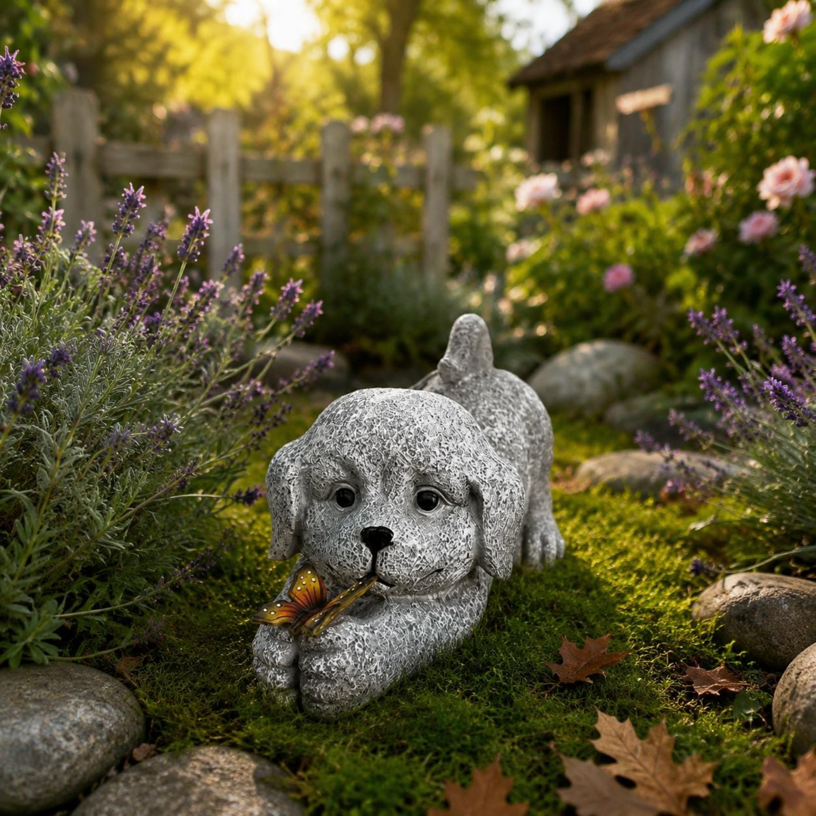 Solar-Hundestatue aus Kunsthar – Outdoor Lighting No Wiring Bewertung und Preis