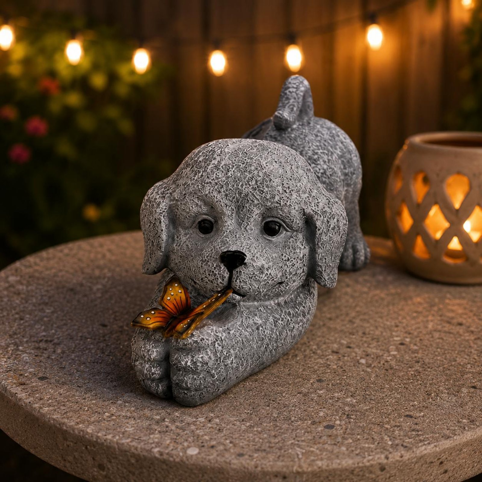 Solar-Hundestatue aus Kunsthar – Outdoor Lighting No Wiring Bewertung und Preis